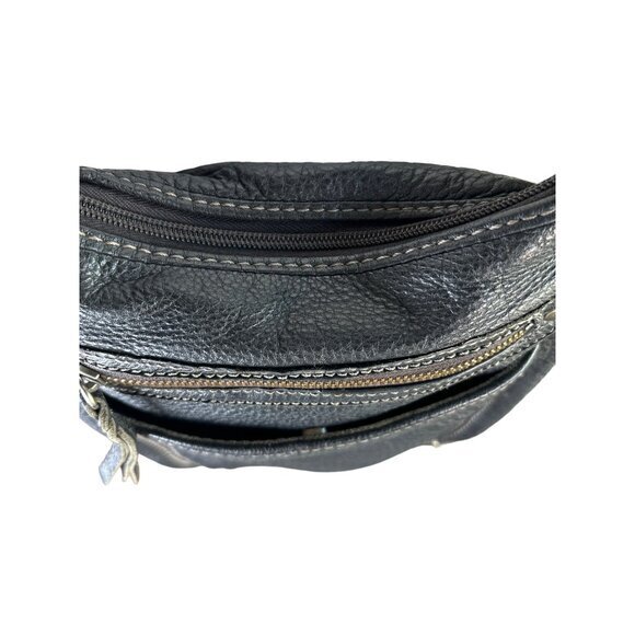 THE SAK Pebbled Genuine Leather‎ Black Crossbody Bag Zip Medium Sized - Picture 6 of 13